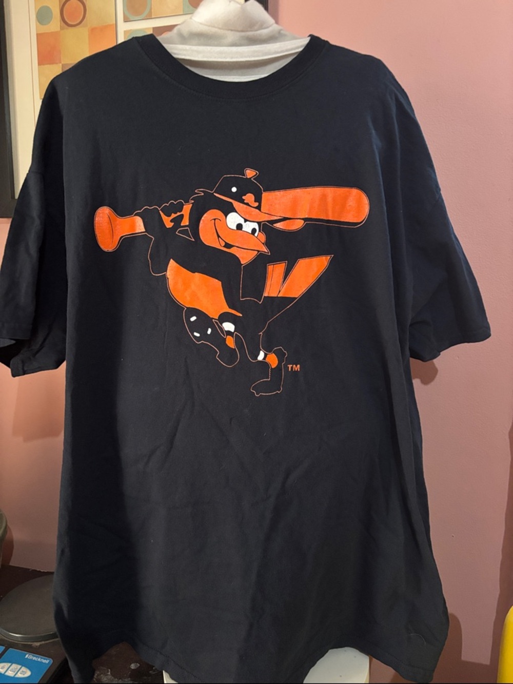 Gildan Black Men’s Short Sleeve Tee with Orange Baltimore Orioles Shirt Size XL